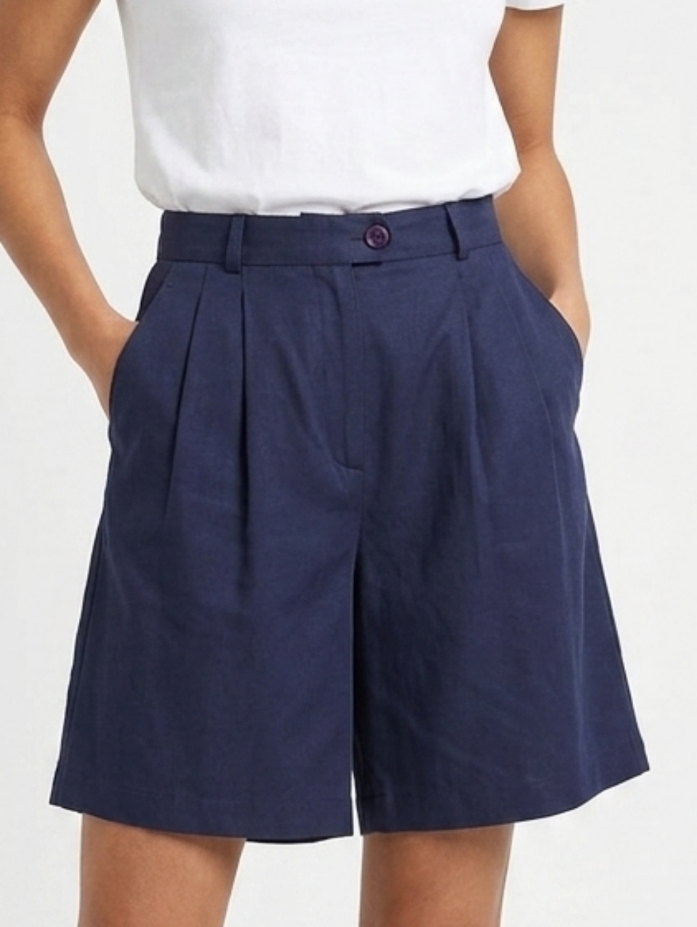 Vintage Aurea Navy High Rise Shorts